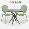 Set 2 Stühle runder Tisch 80cm schwarz für Innen Außen Valet Dark Katalog