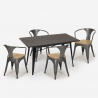 set tisch 120x60cm  4 stühle holz industrie stil caster top light Auswahl