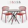 Set 2 Stühle quadratischer Tisch 70x70cm schwarz Außen Design Magus Dark Rabatte