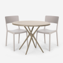Set 2 Stühle runder Tisch 80cm beige Polypropylen Design Aminos Angebot