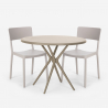 Set 2 Stühle runder Tisch 80cm beige Polypropylen Design Aminos Angebot