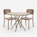 Set 2 Stühle runder Tisch 80cm beige Polypropylen Design Ipsum Angebot