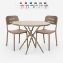 Set 2 Stühle runder Tisch 80cm beige Polypropylen Design Ipsum Aktion