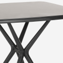 Set 2 Stühle quadratischer Tisch 70x70cm schwarz modernes Design  Larum Dark 