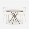 Set 2 Stühle Tisch 80cm rund beige Polypropylen Design Kento Katalog