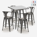 set hoher tisch aus metall 60x60cm 4 hocker küche bar bucket Sales