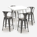 set tisch 60x60cm weiß metall 4 hocker küche bar bucket white Rabatte