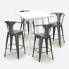 set tisch 60x60cm weiß metall 4 hocker küche bar bucket white Rabatte