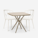 Set 2 Stühle Design Polypropylen quadratischen Tisch 70x70cm beige Saiku Rabatte