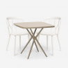 Set 2 Stühle Design Polypropylen quadratischen Tisch 70x70cm beige Saiku Rabatte