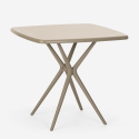 Set 2 Stühle Design Polypropylen quadratischen Tisch 70x70cm beige Saiku 