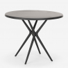 runder Tisch 80cm  schwarz, 2 Stühle aus Polypropylen Kento Dark 