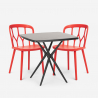 Set Quadratischer Tisch 70x70cm schwarz  2 Stühle Außen Design Saiku Dark Lagerbestand