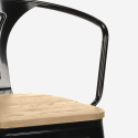 set 60x60cm schwarz tisch 4 hocker industriell bucket black top light 