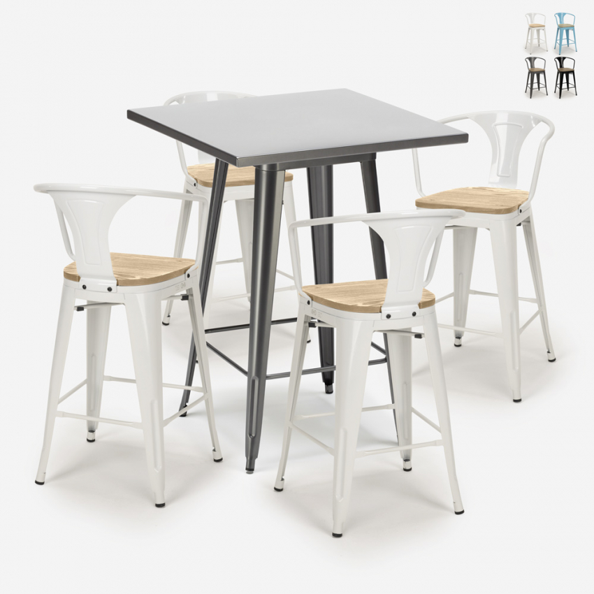 set tisch 60x60cm 4 hocker industrie küche bar bucket top light Angebot set tisch 60x60cm 4 hocker industrie küche bar bucket top light Angebot