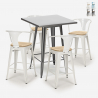  set tisch 60x60cm 4 hocker industrie küche bar bucket top light Angebot