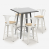 set tisch 60x60cm 4 hocker industrie küche bar bucket top light Lagerbestand