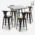  set tisch 60x60cm 4 hocker industrie küche bar bucket top light Aktion