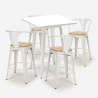 set metall tisch 60x60cm weiß 4 hocker bucket white top light Auswahl