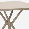 Set quadratischen Tisch 70x70cm beige 2 Stühle Polypropylen für Außen Clue Kosten