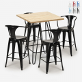 set 4 hocker tisch 60x60cm holz bar küche mason Aktion