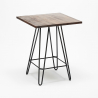 set tisch 60x60cm 4 hocker industrie stil küche bar holz mason noix 