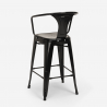 set tisch 60x60cm 4 hocker industrie stil küche bar holz mason noix 