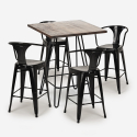 set tisch 60x60cm 4 hocker industrie stil küche bar holz mason noix Modell