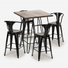 set tisch 60x60cm 4 hocker industrie stil küche bar holz mason noix Modell