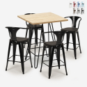 set 4 hocker industriellen holz metall tisch 60x60cm mason wood Katalog