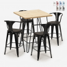 set 4 hocker industriellen holz metall tisch 60x60cm mason wood Katalog