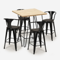 set 4 hocker industriellen holz metall tisch 60x60cm mason wood Kauf