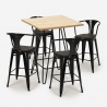 set 4 hocker industriellen holz metall tisch 60x60cm mason wood Kauf