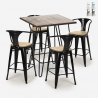 set 4 hocker hoher tisch 60x60cm bar küche mason noix top light Sales