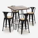 set 4 hocker hoher tisch 60x60cm bar küche mason noix top light Modell