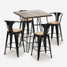 set 4 hocker hoher tisch 60x60cm bar küche mason noix top light Modell