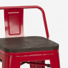 set tisch 60x60cm 4 hocker holz metall mason noix steel top 