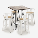 set 4 hocker tisch 60x60cm industrieller stil mason noix steel top light Katalog