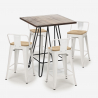 set 4 hocker tisch 60x60cm industrieller stil mason noix steel top light Katalog
