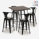 set hoher tisch 60x60cm 4 hocker  aus holz metall industriell bruck Rabatte