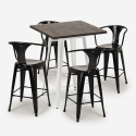set 4 hocker tisch 60x60cm  holz metall bar bruck white Preis