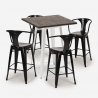 set 4 hocker tisch 60x60cm  holz metall bar bruck white Preis
