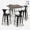 set 4 hocker tisch 60x60cm  holz metall bar bruck white Rabatte