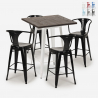 set 4 hocker tisch 60x60cm  holz metall bar bruck white Rabatte