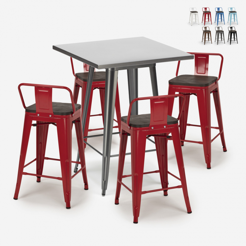 set hoher tisch 60x60cm 4 hocker küche bar metall holz buch Lagerbestand set hoher tisch 60x60cm 4 hocker küche bar metall holz buch Lagerbestand