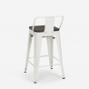 set 4 hocker tisch 60x60cm  industrieller stil holz metall peaky black 