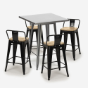 set tisch 60x60cm 4 hocker industrial metall holz bucket steel Auswahl