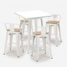 set 4 hocker tisch 60x60cm industrieller stil bar weiß bucket steel white Katalog