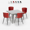 set 4 stühle quadratischer tisch 80x80cm industriestil design wrench Angebot