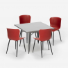 set 4 stühle quadratischer tisch 80x80cm industriestil design wrench Eigenschaften